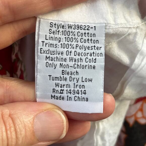 Johnny Was Workshop Flora Tie Back Midi Dress Pink Floral Size XL - Picture 14 of 14